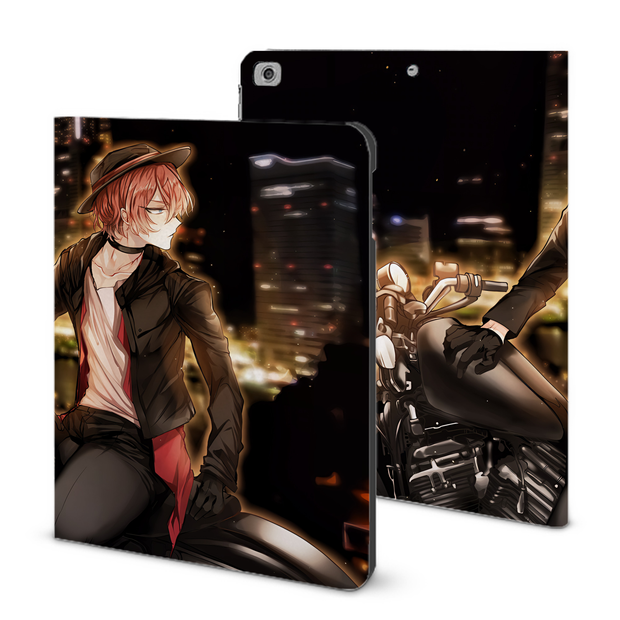 （画像用） 文豪ストレイドッグス Bungo Stray Dogs IPad ケース ブック型 PUレザー TPU 耐衝撃 軽量 薄型 ペン収納なし 全面保護 IPad 各モデル対応